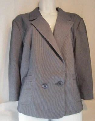 AMBER SUN navy blue ivory blazer jacket WOMEN XL $118 - Image 1 of 4
