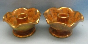 Vintage Stangl Art Pottery Granada Gold Candle Holders - Picture 1 of 7