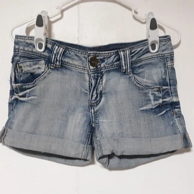 Candies Womens Jean Shorts light blue Sz 3 Cuffed Distressed Denim Casual - Image 1 of 4