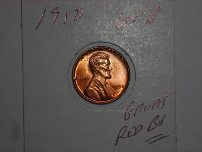 wheat penny 1950 NICE RED BU LINCOLN CENT 1950-P LOT #B UNC GREAT RED LUSTER - Image 1 of 3