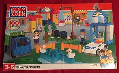 Mega Bloks Blok Town City Center Building Set #326 100 pieces Sealed in Box - Image 1 of 4