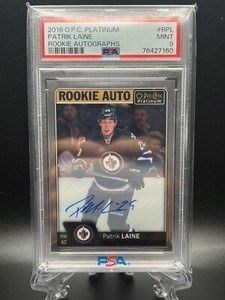 Patrik Laine 2016-17 O.P.C O-Pee-Chee Platinum Rookie Auto #RPL PSA 9 RC