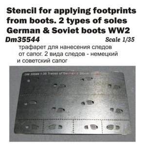 Dan Models 35544 Scale 1:35 Stencil Applying Footprints From Boots 2 types WWII - Picture 1 of 6