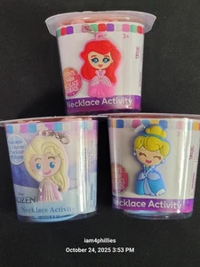 Disney Princess Cinderella Ariel Necklace Activity By Tara (LOT of 3) - Picture 1 of 7