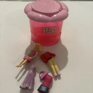 Storable Carring Case for POLLY POCKET; Pink Storage Case & Doll + 2004 Mattel - Picture 1 of 5