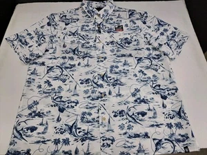 NWT Chaps Mens Short Sleeve Button Up Fishing Shirt Go Untucked Size XXL #7203 - Picture 1 of 12
