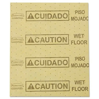 Rubbermaid Commercial 4252YEL Caution Wet Floor Over-the-Spill Pad (22/PK) New - Image 1 of 4