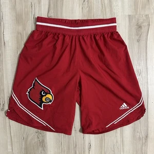 Louisville Cardinals Basketball Red 21/22 Game Used Adidas Shorts M + 2 - Picture 1 of 8