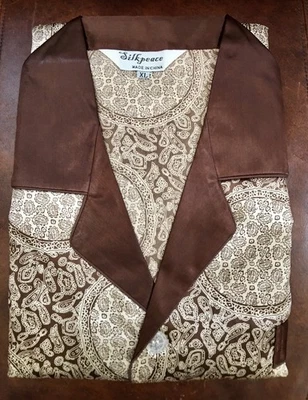 Silkpeace ENVÍO GRATUITO EE. UU. Para Hombres Satén Seda Pijama Conjunto Camisa Salón Pantalones BOLSILLO Foto 1 de 2