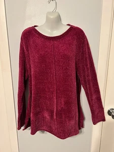 Neu mit Etikett Style&co Chenille Tisch elektrische Orchidee Pullover mit Langarm Größe Large - Bild 1 von 3