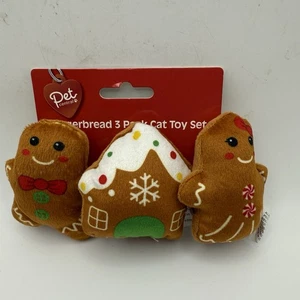 Pet Central Christmas Gingerbread 3 Pack Cat Toy Set, New - Picture 1 of 2