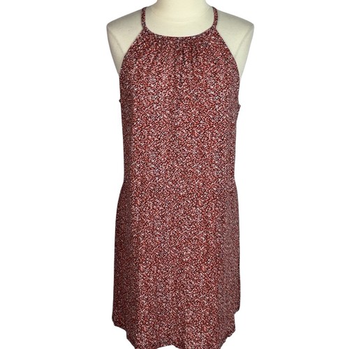 Abito a tubino Michael Kors donna XL nero con stampa foglia di vite salmone senza maniche