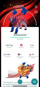 Zamazenta L25 ¡Espalda especial! ¡Registrado o no registrado! ¡30 días de amistad! - Imagen 1 de 1