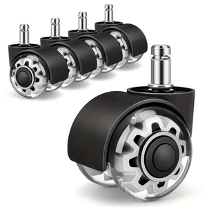 50mm Twin Black Office Chair Seat Replacement Spare Double Castor/Caster Wheels - Picture 1 of 9