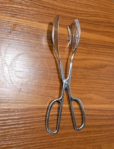 Oneida 18/8 Edelstahl Salat Servier Zange Schere Stil 10" Löffel Flatedge - Bild 1 von 7