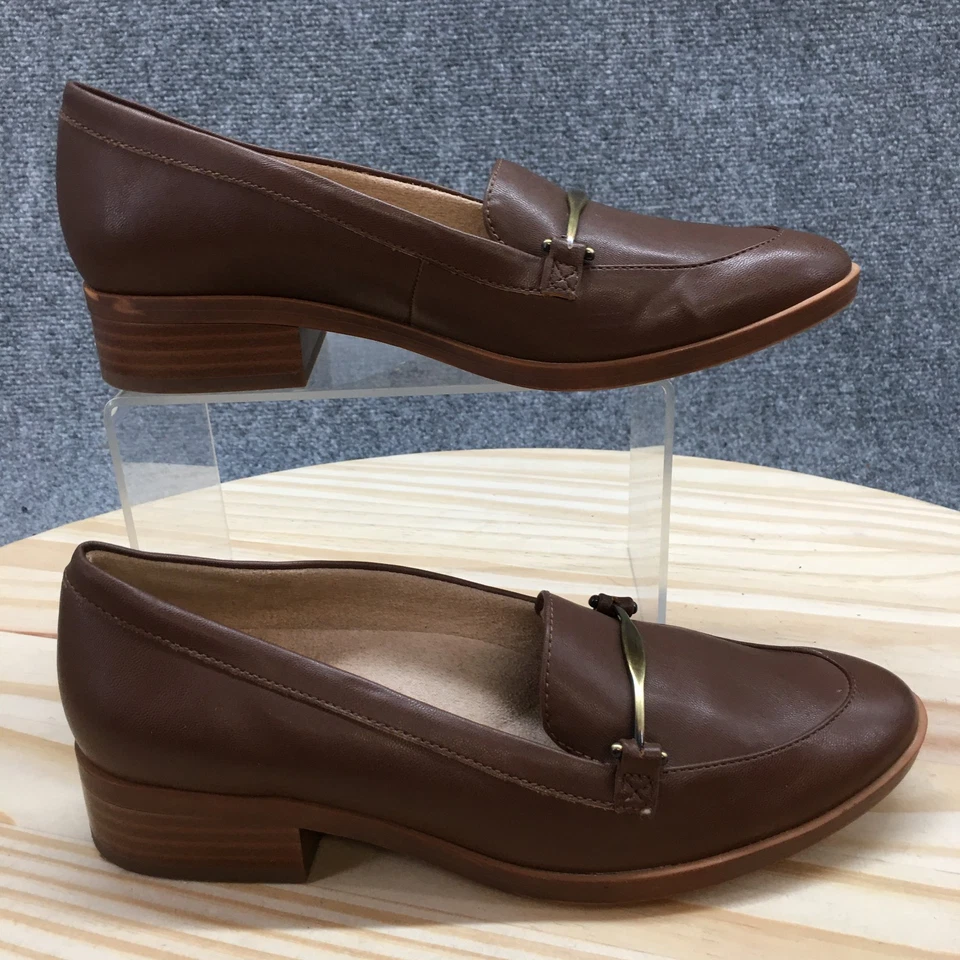 Naturalizer Shoes Womens 6 M Ridley Loafer Brown Faux Leather Slip On Block Heel - Image 1 of 4