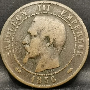 10 CENTIMES 1856 A PARIS NAPOLEON III TETE NUE FRANCE - Picture 1 of 2