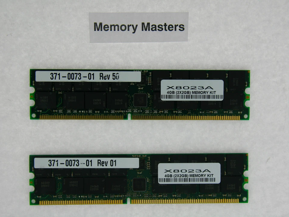 X8023A 4GB Approved 2x2GB 184pin PC3200 DDR Reg Memory Kit for Sun Fire x4100 - Image 1 of 1