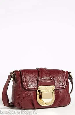 全新 Michael Kors Charlton CINNABAR MAROON 皮革斜挎包 — 第 1/3 张图片