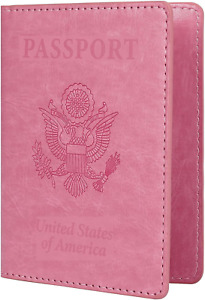 Passport Holder Women, PU Leather Passport Wallet Travel Document Organizer Crui