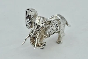 RARE CAST HM STERLING SILVER STANDING ELEPHANT STATUE - Picture 1 of 12