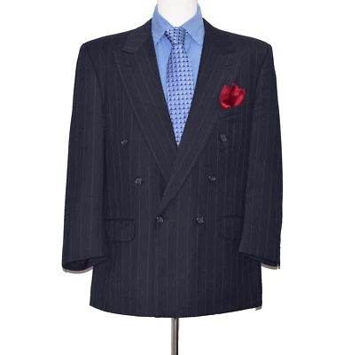 Chaqueta Blazer Abrigo Deportivo Burberry Doble Pecho Rayas Lana Hombre Talla 42-Corto Foto 1 de 4