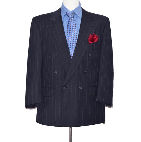 Cappotto sportivo giacca lana uomo gessato doppiopetto Burberry vintage taglia 42R