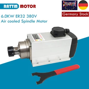 【EU】6.0kw ER32 Air Cooled Spindle motor with Flange 18000rpm Runout-off 0.01mm - Bild 1 von 8