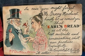 RARE SIGNED ARTIST  R F OUTCAULT KARLS BREAD DENVER COLORADO CAMPBELL BAKING CO - Picture 1 of 2