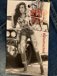 Women’s V.I.P. Jeans New With Tags Size 16 W Destructed Roll Hem - Picture 1 of 14