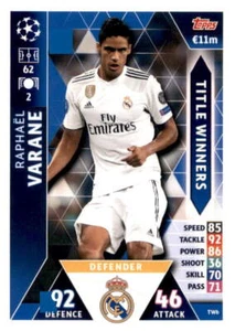 2018-19 Topps Match Attax UEFA Champions League #TW6 Raphael Varane Title Winner - Picture 1 of 2