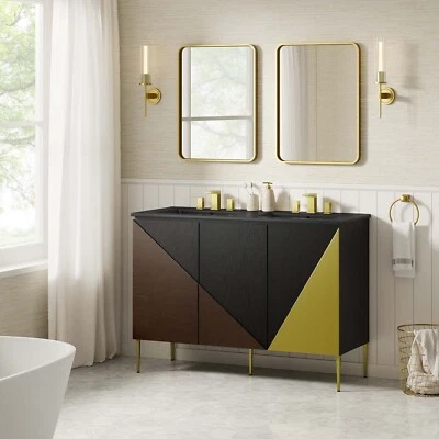 Tocador de baño Modway Alchemist 48" doble lavabo en negro negro Foto 1 de 4
