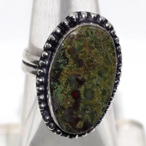 925 Silver Plated Unakite Ethnic Ring Handmade Gemstone Jewelry Size Us 6.5 n68 - Picture 1 of 3
