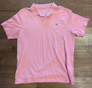 Vineyard Vines Short Sleeve button Polo Shirt Men’s Large L Pink