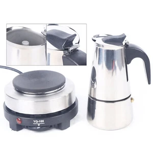 Cafetera eléctrica de acero inoxidable cafetera espresso cafetera espresso - Imagen 1 de 13