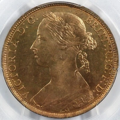 1887 1D Great Britain Queen Victoria Penny PCGS MS 64 RED - Image 1 of 4