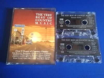 THE VERY BEST OF COUNTRY MUSIC X2 CASSETTE TAPES GLEN CAMPBELL DOLLY PARTON - Image 1 of 2