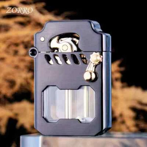2025 ZORRO Mecha Transparent Kraftstofftank Mechanischer Auswurf Petroleum Feuerzeug - Bild 1 von 16