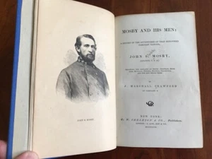 1867 Mosby & His Men: Record Adventures of Renowned Partisan Ranger, Confederate - Imagen 1 de 2