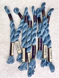 8 MINT Anchor Perle Pearl Cotton #779 Med Blue Embroidery Floss Vintage Skein - Picture 1 of 3