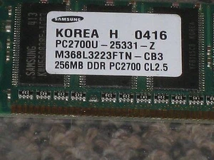 M368l3223FTN-CB3 256MB PC2700 DDR-333 32X8 8CHIPS 184PIN NON-ECC PC RAM - Picture 1 of 1