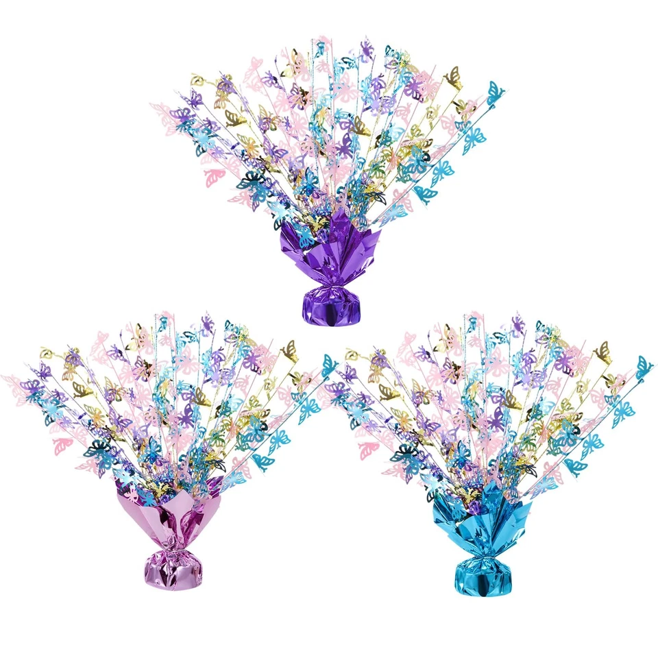 3 Piece Butterfly Table Decorations Metallic Gleam Foil Spray Centerpieces Mu... - Image 1 of 4