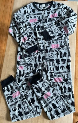 Pijama de una pieza polar Star Wars ropa de dormir cremallera completa AOP adulto S/M Foto 1 de 4
