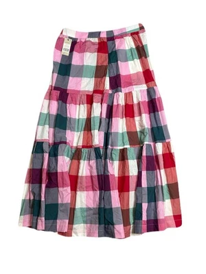 Falda midi completa Boden para mujer talla 14R estilo británico a cuadros rosa nueva con etiquetas Foto 1 de 4