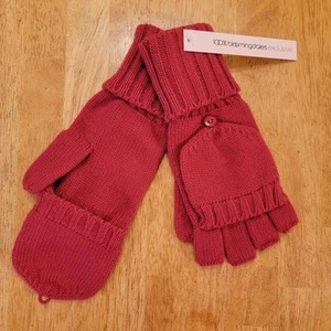 Womens Fingerless Glove Mittens Convertible Knitted Pink NEW Bloomingdales AQUA - Picture 1 of 15