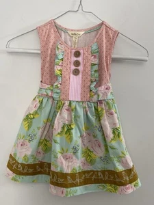 Matilda Jane size 6 floral ruffled pink bird dress - Picture 1 of 6