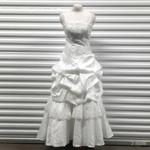 Chicas Formal Dress Ball Gown Size Small White Pageant Wedding Prom Beaded - Picture 1 of 12
