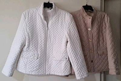 JANE ASHLEY стеганый квилтер полный молнии и золотой пуговицы повседневный LifeStyle куртки - Изображение 1 из 4