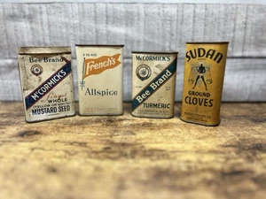 Vintage Kitchen Spice Tins, Group Of 4 (Read Description ) - Picture 1 of 16