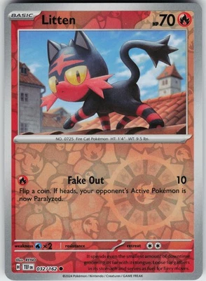 Pokemon Litten 032/162 SV05: Temporal Forces NM Reverse Holo card - Image 1 of 2